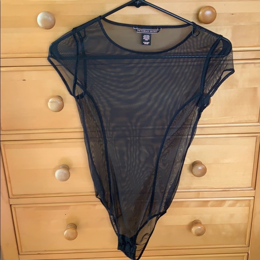 Sheer Mesh Cap Sleeve Bodysuit